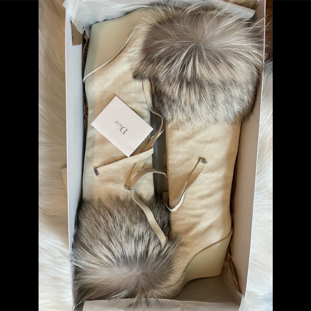 Dior suede fox fur boots (vintage)